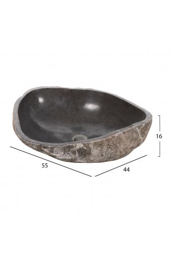ΝΙΠΤΗΡΑΣ STONE SINK ΛΑΞΕΥΜΕΝΗ ΠΕΤΡΑ ΓΚΡΙ ΑΠΟΧΡΩΣΗ HM4193 55x44x16Υ εκ.