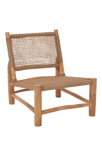 ΚΑΡΕΚΛΑ LONDER HM5986 ΞΥΛΟ TEAK ΣΕ ΦΥΣΙΚΟ ΚΑΙ ΣΥΝΘΕΤΙΚΟ RATTAN 63x77x77Υεκ.