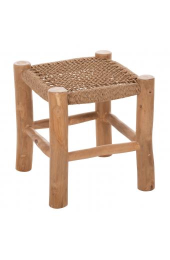 ΣΚΑΜΠΟ LONDER HM5987 ΞΥΛΟ ΤΕΑΚ ΚΑΙ ΣΥΝΘΕΤΙΚΟ RATTAN ΣΕ ΦΥΣΙΚΟ 38x38x40,5Υεκ.