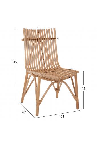ΚΑΡΕΚΛΑ ΕΞΩΤ.ΧΩΡΟΥ CELLION HM9812.01 ΡΑΒΔΟΙ RATTAN ΣΕ ΦΥΣΙΚΟ ΧΡΩΜΑ 76x72x83Υεκ.
