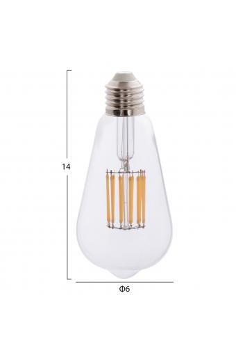 ΛΑΜΠΤΗΡΑΣ HM4189.01 LED FILAMENT 12W E27 3000K ΔΙΑΦΑΝΟΣ