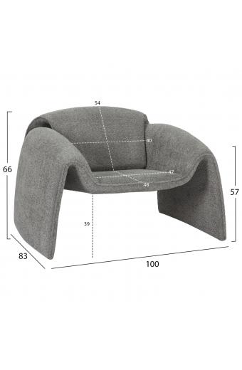 ΠΟΛΥΘΡΟΝΑ LAFORGE HM9679.01 ΓΚΡΙ ΜΠΟΥΚΛΕ ΥΦΑΣΜΑ-ΜΕΤΑΛΛΙΚΟΣ ΣΚΕΛΕΤΟΣ 100x83x66Υεκ.