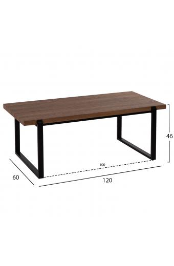 ΤΡΑΠΕΖΙ ΣΑΛΟΝΙΟΥ SHABEN HM9585.04 MDF ΚΑΡΥΔΙ ΞΥΛΟ-ΜΑΥΡΗ ΜΕΤΑΛΛΙΚΗ ΒΑΣΗ 120x56X45Yεκ.