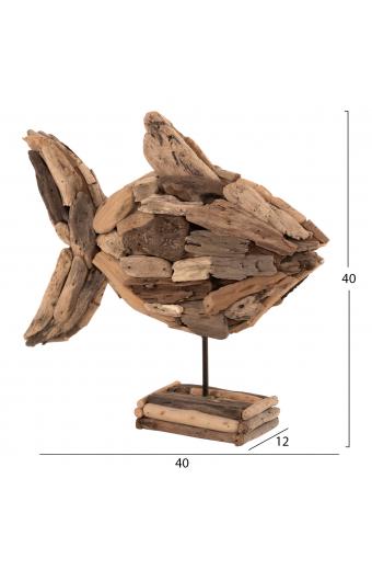 ΕΠΙΤΡΑΠΕΖΙΟ ΔΙΑΚΟΣΜΗΤΙΚΟ ΨΑΡΙ HM4271 DRIFTWOOD ΣΕ ΦΥΣΙΚΟ 40x12x40Υ εκ.
