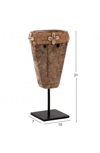 ΕΠΙΤΡΑΠΕΖΙΟ ΔΙΑΚΟΣΜΗΤΙΚΟ ΠΡΟΣΩΠΟ HM4315 PARAS STONE-ΜΕΤΑΛΛΙΚΟ ΜΑΥΡΟ STAND 10x7x21Υ εκ.