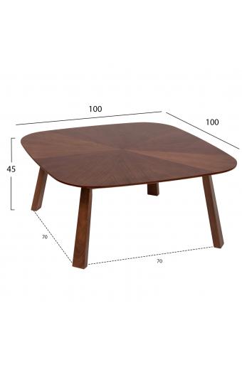 ΤΡΑΠΕΖΙ ΣΑΛΟΝΙΟΥ RINER HM9738 MDF ΜΕ ΚΑΠΛΑΜΑ ΚΑΡΥΔΙΑΣ 100x100x45Yεκ.