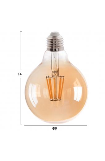 ΛΑΜΠΤΗΡΑΣ GLOBO LED FILAMENT 8W E27 2700K ΧΡΥΣΟ DIMMABLE HM4050.02