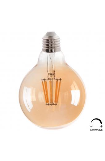 ΛΑΜΠΤΗΡΑΣ GLOBO LED FILAMENT 8W E27 3000K ΧΡΥΣΟ DIMMABLE HM4050.02