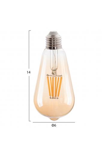 ΛΑΜΠΤΗΡΑΣ HM4188.02 LED FILAMENT 8W E27 DIMMABLE 3000K GOLD