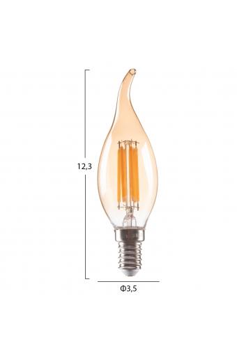 ΛΑΜΠΤΗΡΑΣ HM4047.02 ΣΤΥΛ ΦΛΟΓΑ LED FILAMENT 6W E14 3000K GOLD DIMMABLE