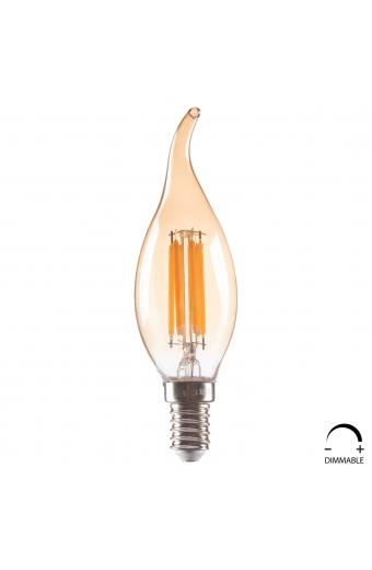 ΛΑΜΠΤΗΡΑΣ HM4047.02 ΣΤΥΛ ΦΛΟΓΑ LED FILAMENT 6W E14 3000K GOLD DIMMABLE