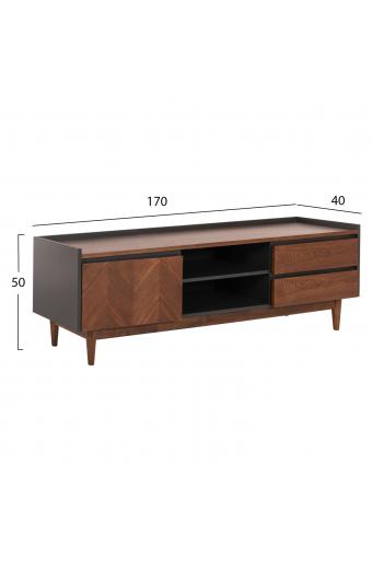 ΕΠΙΠΛΟ ΤΗΛΕΟΡΑΣΗΣ VEEN HM9741 MDF ΜΕ ΚΑΠΛΑΜΑ ΚΑΡΥΔΙΑΣ-ΚΑΡΥΔΙ&ΣΚΟΥΡΟ ΓΚΡΙ 170x40x50Υ