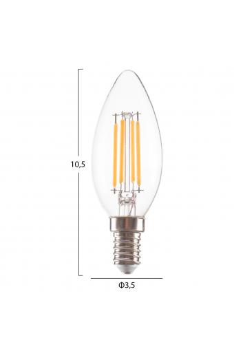 ΛΑΜΠΤΗΡΑΣ LED FILAMENT 4W E14 3000K ΔΙΑΦΑΝΟΣ DIMMABLE HM4048.01