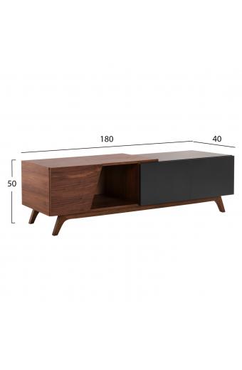 ΕΠΙΠΛΟ ΤΗΛΕΟΡΑΣΗΣ HUDSON HM9748 MDF ΚΑΠΛΑΜΑΣ ΚΑΡΥΔΙΑΣ ΚΑΡΥΔΙ&ΣΚΟΥΡΟ ΓΚΡΙ 180x40x50Υ