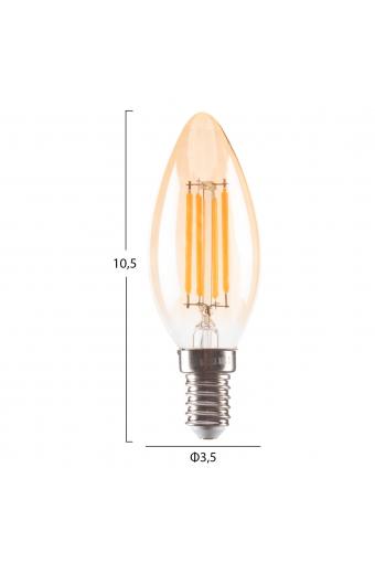 ΛΑΜΠΤΗΡΑΣ LED FILAMENT 4W E14 3000K ΧΡΥΣΟ DIMMABLE HM4048.02