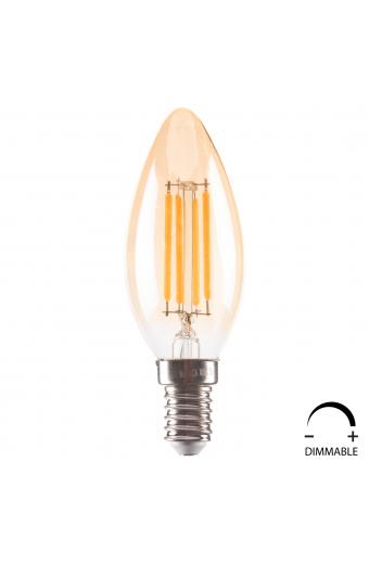 ΛΑΜΠΤΗΡΑΣ LED FILAMENT 4W E14 3000K ΧΡΥΣΟ DIMMABLE HM4048.02