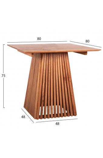 ΤΡΑΠΕΖΙ ΤΡΑΠΕΖΑΡΙΑΣ ΤΕΤΡΑΓΩΝΟ FRANTZ HM9458.11 ΜΑΣΙΦ MINDI ΞΥΛΟ 80x80x75Y εκ.
