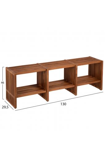 ΚΟΝΣΟΛΑ NYA HM9831 ΜΑΣΙΦ ΞΥΛΟ TEAK ΣΕ ΦΥΣΙΚΟ ΧΡΩΜΑ 130x29,5x46Υ εκ.