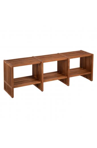 ΚΟΝΣΟΛΑ NYA HM9831 ΜΑΣΙΦ ΞΥΛΟ TEAK ΣΕ ΦΥΣΙΚΟ ΧΡΩΜΑ 130x29,5x46Υ εκ.