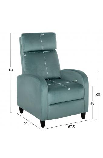 ΠΟΛΥΘΡΟΝΑ RELAX HIBER HM9782.07 ΦΥΣΤΙΚΙ ΒΕΛΟΥΔΟ 67,5x90x104Υ εκ.