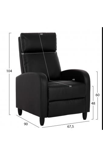 ΠΟΛΥΘΡΟΝΑ RELAX HIBER HM9782.11 ΜΑΥΡΟ PU 67,5x90x104Υ εκ.