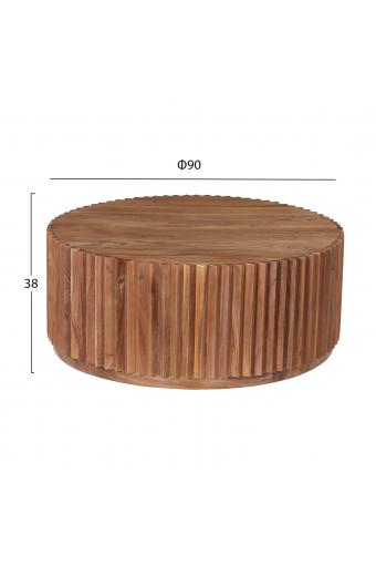 ΤΡΑΠΕΖΙ ΣΑΛΟΝΙΟΥ ΣΤΡΟΓΓΥΛΟ SEDGE HM9695 ΜΑΣΙΦ ΑΚΑΚΙΑ-ΦΥΣΙΚΟ ΧΡΩΜΑ Φ90Χ38Υεκ.