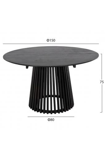ΤΡΑΠΕΖΙ ΤΡΑΠΕΖΑΡΙΑΣ FRANTZ HM9457.12 ΜΑΣΙΦ MINDI ΞΥΛΟ ΣΕ ΜΑΥΡΟ Φ150x75Υεκ