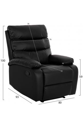 ΠΟΛΥΘΡΟΝΑ ΜΑΣΑΖ YASUMU HM9784.11 ΜΑΥΡΟ PU 80x93x100Υεκ.