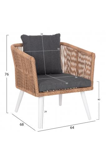 ΣΑΛΟΝΙ ΕΞ.ΧΩΡΟΥ 4ΤΜΧ FREJA HM6057.01 ΑΛΟΥΜ. ΛΕΥΚΟ-PE RATTAN ΜΠΕΖ-ΑΝΘΡΑΚΙ ΜΑΞΙΛΑΡΙΑ