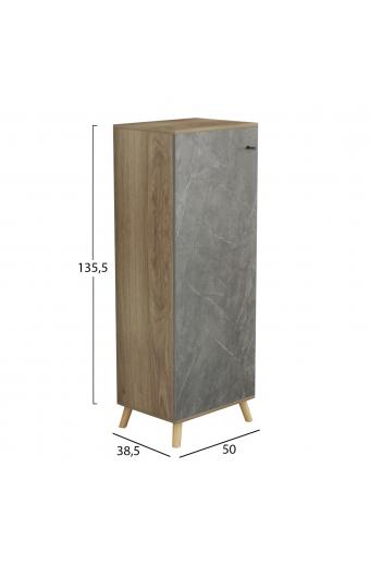 ΠΑΠΟΥΤΣΟΘΗΚΗ-ΝΤΟΥΛΑΠΙ ALVARO HM8954.14 ΜΕΛΑΜΙΝΗ SONAMA-STONE TEXTURE 50Χ38Χ135Yεκ.