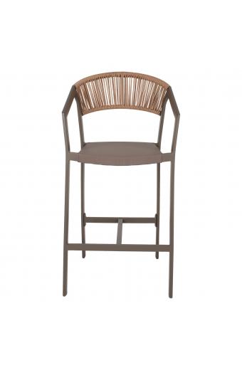 ΣΚΑΜΠΟ ΑΛΟΥΜΙΝΙΟΥ ΣΑΜΠΑΝΙ ΜΕ ΜΠΡΑΤΣΑ RATTAN & TEXTLINE 56x58x105Yεκ.HM5892.23