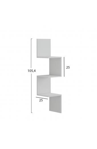 ΕΠΙΤΟΙΧΙΑ ΓΩΝΙΑΚΗ ΡΑΦΙΕΡΑ ILLUSION HM8935.12 ΜΕΛΑΜΙΝΗ ΣΕ ΛΕΥΚΟ 25x25x105,4Υεκ.