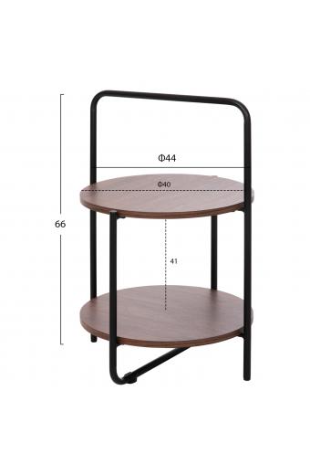 ΒΟΗΘΗΤΙΚΟ ΤΡΑΠΕΖΙ SYLO HM9618.02 MDF ΣΕ ΚΑΡΥΔΙ-ΜΑΥΡΟ ΜΕΤΑΛΛΟ Φ44x66Υεκ.