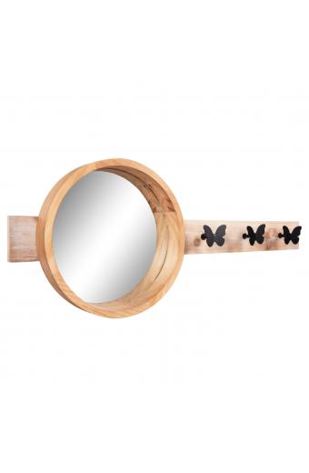 ΚΑΘΡΕΠΤΗΣ ΤΟΙΧΟΥ ΣΤΡΟΓΓΥΛΟΣ SCUTTLE HM4222 FIR WOOD&MDF-BLACK METAL 80x6,5x30,5Υεκ.
