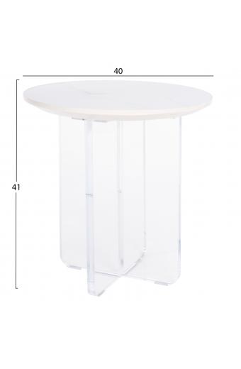 ΤΡΑΠΕΖΙ ΣΑΛΟΝΙΟΥ ACRYLON HM9779.01 HPL ΛΕΥΚΟ ΜΑΡΜΑΡΟ-ΑΚΡΥΛΙΚΟ ΠΟΔΙ Φ40x41Υεκ.