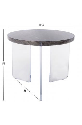 ΤΡΑΠΕΖΙ ΣΑΛΟΝΙΟΥ ACRYCON HM9780.01 MDF ME ΥΔΑΤΟΑΠΩΘΗΤΙΚΗ ΕΠΙΣΤΡΩΣΗ-ΑΚΡΥΛΙΚΑ ΠΟΔΙΑ Φ64x51Yεκ.