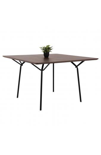 ΤΡΑΠΕΖΙ ΤΡΑΠΕΖΑΡΙΑΣ TRENK HM9614.02 MDF ΜΕ ΚΑΠΛΑΜΑ ΔΡΥΟΣ ΚΑΡΥΔΙ-ΜΑΥΡΟ ΜΕΤΑΛΛΟ 120x120x75Υεκ.