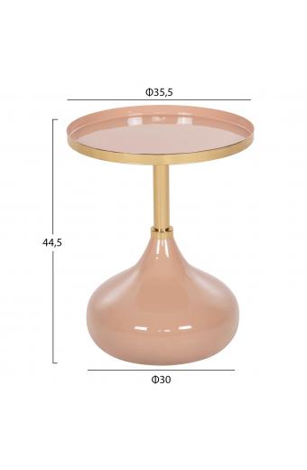 ΤΡΑΠΕΖΙ ΒΟΗΘΗΤΙΚΟ ΣΤΡΟΓΓΥΛΟ UTRI HM4384.10 ΜΕΤΑΛΛΟ ΣΕ ΣΟΜΟΝ-ΜΠΕΖ Φ35,5x44,5Υ εκ.