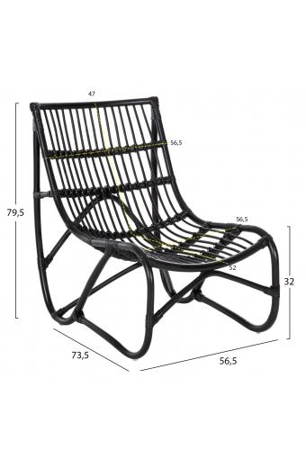 ΠΟΛΥΘΡΟΝΑ GRINN HM9815.02 ΡΑΒΔΟΙ RATTAN ΣΕ ΜΑΥΡΟ 56,5x73,5x79,5Υ εκ.--Β' ΔΙΑΛΟΓΗΣ