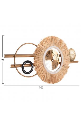 ΡΟΛΟΙ ΤΟΙΧΟΥ HM4200 ΜΕΤΑΛΛΟ & ΙΝΕΣ RAFFIA ΣΕ ΓΗΙΝΑ ΧΡΩΜΑΤΑ 100x49Υεκ.