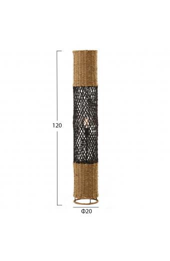 ΦΩΤΙΣΤΙΚΟ ΔΑΠΕΔΟΥ HM4342 ΜΕΤΑΛΛΟ-PAPER ROPE ΣΕ ΜΠΕΖ ΑΜΜΟΥ-ΜΑΥΡΟ Φ20X120Υεκ.