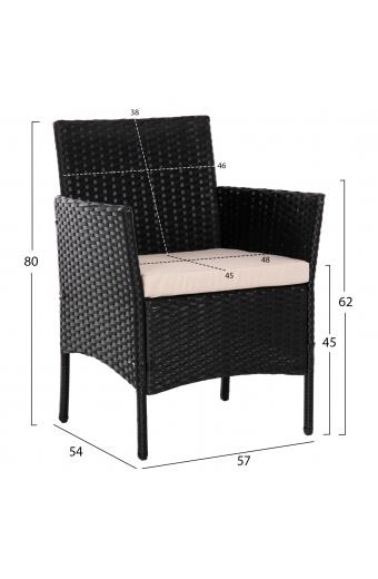 ΣΕΤ ΣΑΛΟΝΙ 4ΤΜΧ STASIA HM6089.01 ΣΥΝΘ.RATTAN ΜΑΥΡΟ-ΚΑΠΟΥΤΣΙΝΟ ΜΑΞΙΛΑΡΙΑ