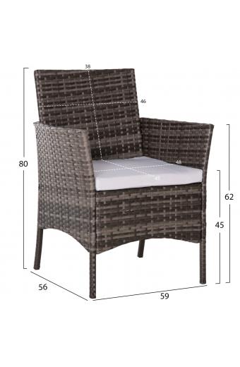 ΣΕΤ ΣΑΛΟΝΙ 4ΤΜΧ STASIA HM6089.02 ΣΥΝΘ.RATTAN ΓΚΡΙ-ΜΠΕΖ ΜΑΞΙΛΑΡΙΑ