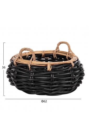 ΚΑΛΑΘΙ ΔΑΠΕΔΟΥ POTTS HM4378 ΜΑΥΡO&ΦΥΣΙΚΟ ΧΡΩΜΑ- CL RATTAN Φ62x36Yεκ.