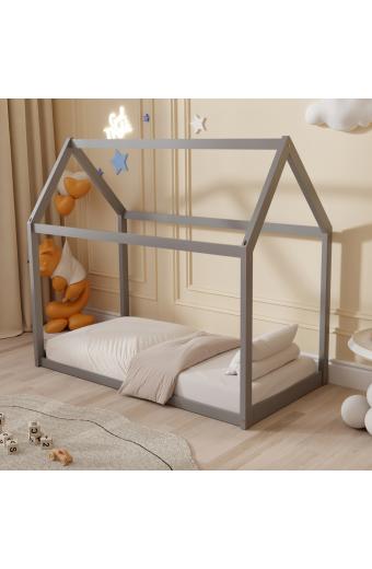 ΚΡΕΒΑΤΙ ΠΑΙΔΙΚΟ PEPE HM677.05 τ.MONTESSORI ΞΥΛΟ ΠΕΥΚΟ ΓΚΡΙ- 190x90εκ