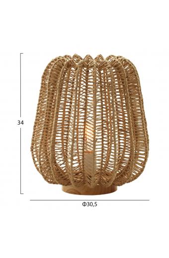 ΕΠΙΤΡΑΠΕΖΙΟ ΦΩΤΙΣΤΙΚΟ HM4350 ΜΕΤΑΛΛΟ ΜΕ PAPER ROPE ΣΕ ΦΥΣΙΚΟ Φ29Χ34Υεκ.