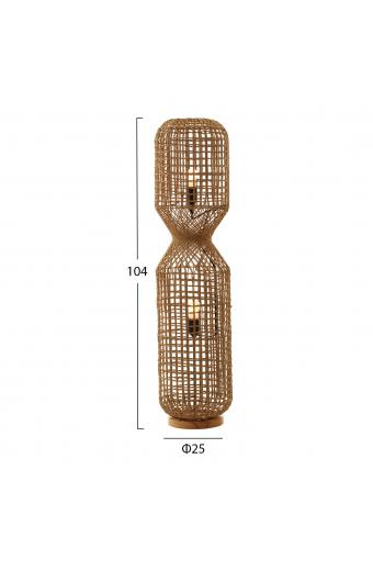 ΦΩΤΙΣΤΙΚΟ ΔΑΠΕΔΟΥ HM4358 ΜΕΤΑΛΛΟ-PAPER ROPE ΣΕ ΚΑΦΕ-2 ΛΑΜΠΕΣ Φ25x102Υεκ.