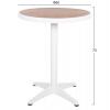 ΤΡΑΠΕΖΙ ΑΛΟΥΜΙΝΙΟΥ ΣΤΡΟΓΓΥΛΟ ALEXA HM6086.02 ΛΕΥΚΟ-POLYWOOD TOP ΦΥΣΙΚΟ Φ60x73Υεκ.