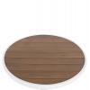 ΤΡΑΠΕΖΙ ΑΛΟΥΜΙΝΙΟΥ ΣΤΡΟΓΓΥΛΟ ALEXA HM6086.02 ΛΕΥΚΟ-POLYWOOD TOP ΦΥΣΙΚΟ Φ60x73Υεκ.
