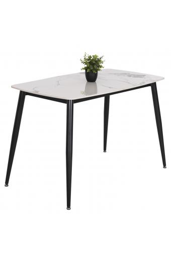 ΤΡΑΠΕΖΙ RAVEN HM9854.01 ΚΕΡΑΜΙΚΟ TOP ΜΑΤ ΛΕΥΚΟ ΜΑΡΜΑΡΟ-ΜΑΥΡΟ ΜΕΤΑΛΛΟ 120x70x73Υεκ.